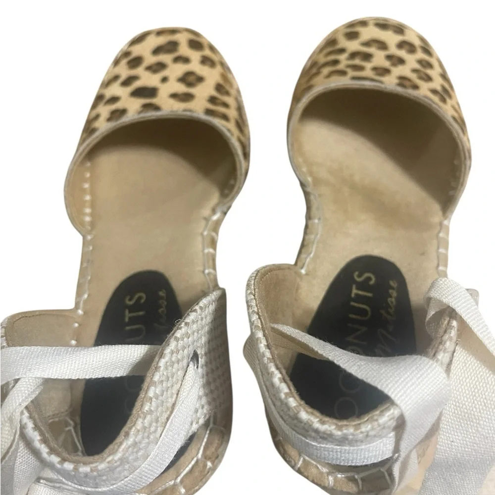Coconuts Matisse Brown Tan Espadrille Lace Up Wedge Resort Sandals sz 9M NIB